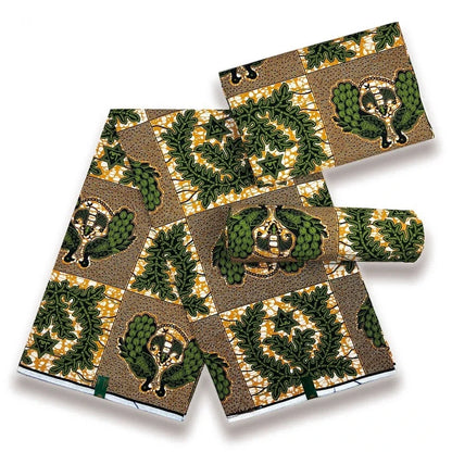 African Wax Print Fabric - 100% Cotton Nigerian Ankara Batik Material for Women’s Dresses