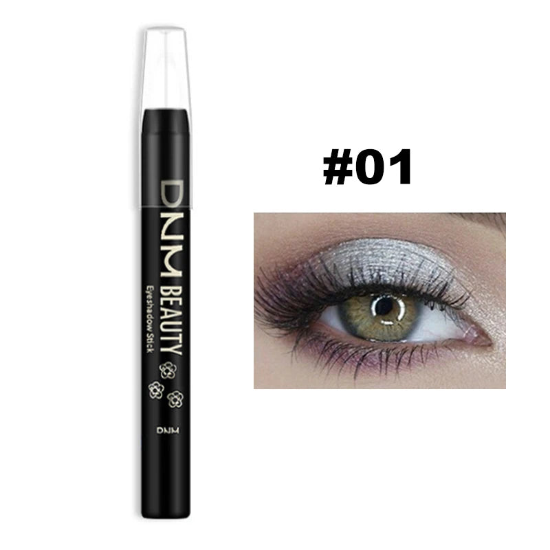 16-Color Pearlescent Eyeshadow Sticks – High Pigment Waterproof Glitter Eye Makeup Pencil, Long-Lasting & Smudge-Proof