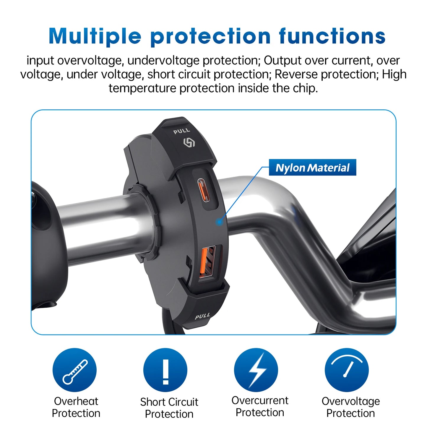 Aluminum Motorcycle Handlebar Phone Holder – Anti-Vibration Navigation & Mirror Mount Stand