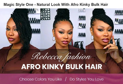 Brazilian Remy Afro Kinky Curly Bulk Human Hair – 50g Braiding Extensions for Dreadlocks & Crochet Twists