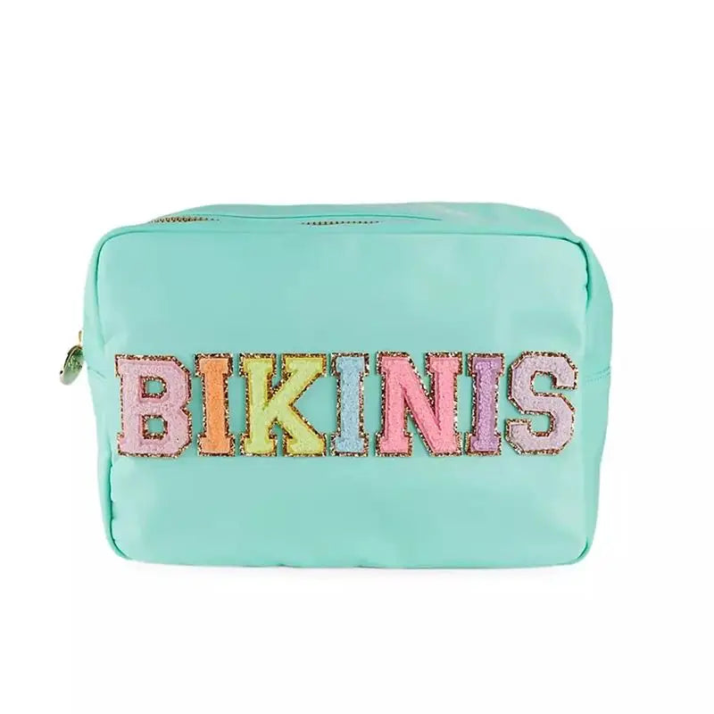 Multi-Color Nylon Cosmetic Bag - Large Zipper Makeup Pouch & Toiletry Organizer for Women and Girls