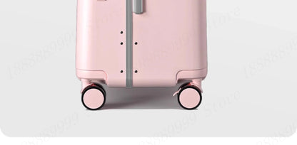 2025 Kids Suitcase with Seat & Charging Port – Baby Boarding Trolley Luggage with Safety Belts & Side Opening, 20/22/24 inch