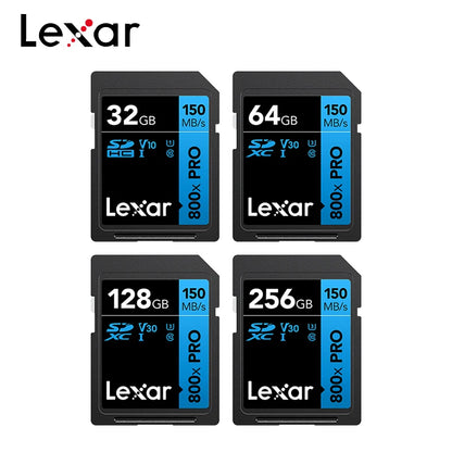 Lexar 800x Pro SDXC/SDHC Memory Card – 150MB/s V30 UHS-I High-Speed Flash Storage Card 32GB 64GB 128GB 256GB for Camera & Video Recording