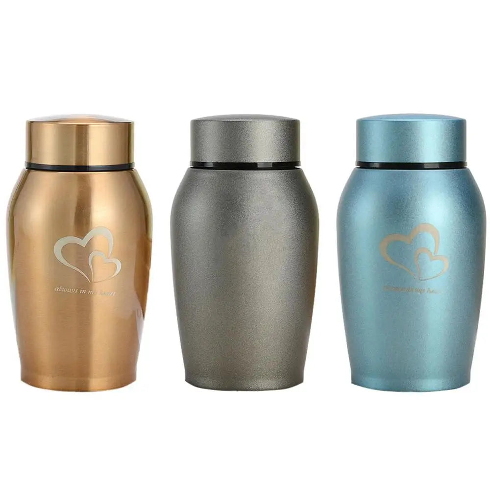 Multi-Colored Stainless Steel Pet Urn – Dog, Cat, Bird, Mouse Cremation Ashes Jar, Sealed Memorial Souvenir