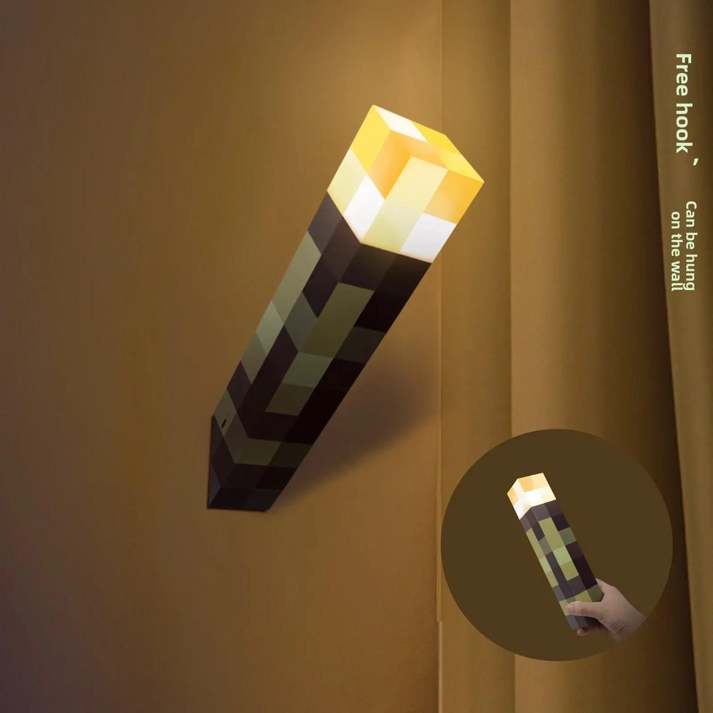 MC Game LED Creeper Night Lamp – Creative Block Button Light for Bedroom, Desk, and Bedside Decoration