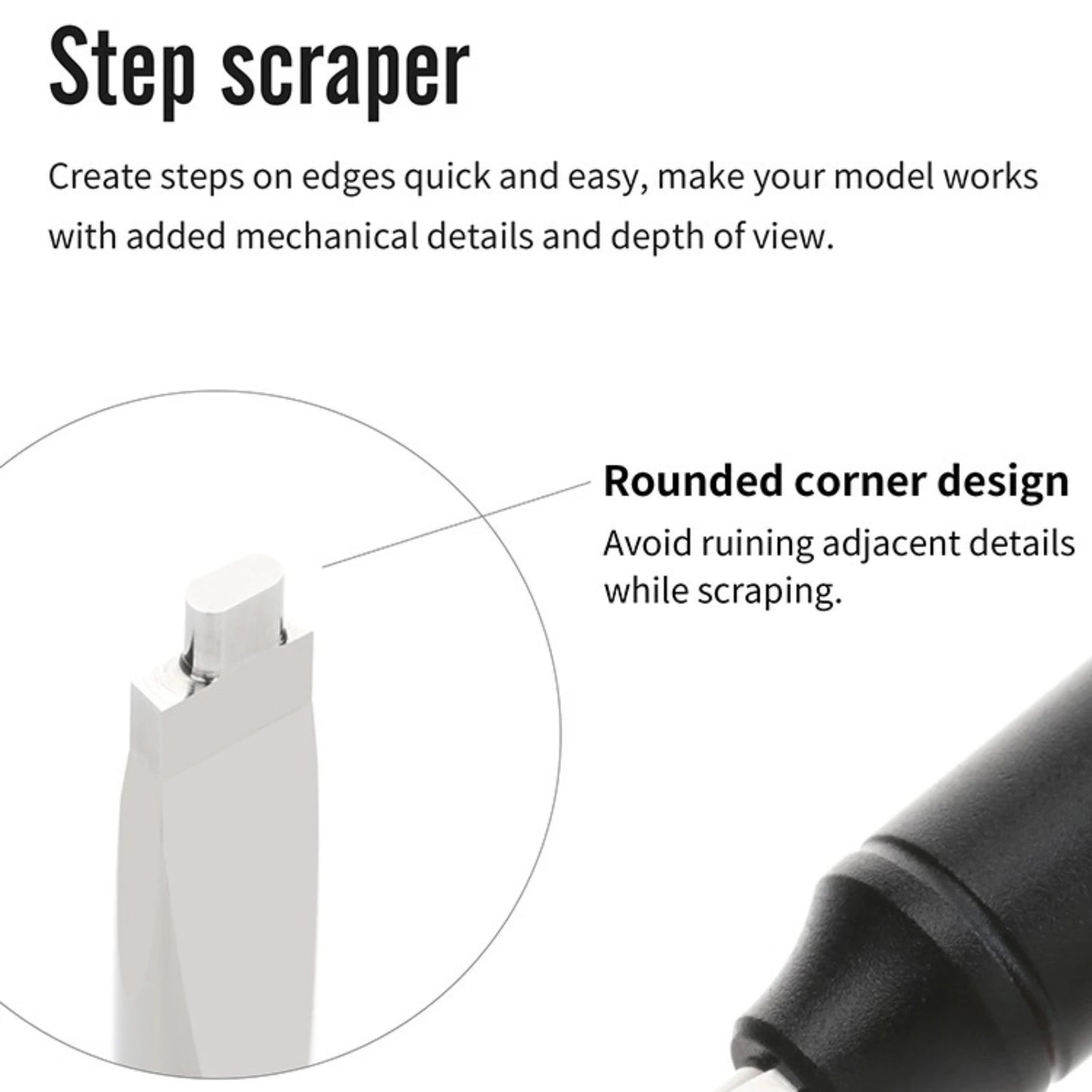 DSPIAE ZPB/GS Series Ultra Precise Scribing Tool – Straight Edge Broach & Step Scraper for Gunpla Model Detailing, Hobby DIY Craft Tool