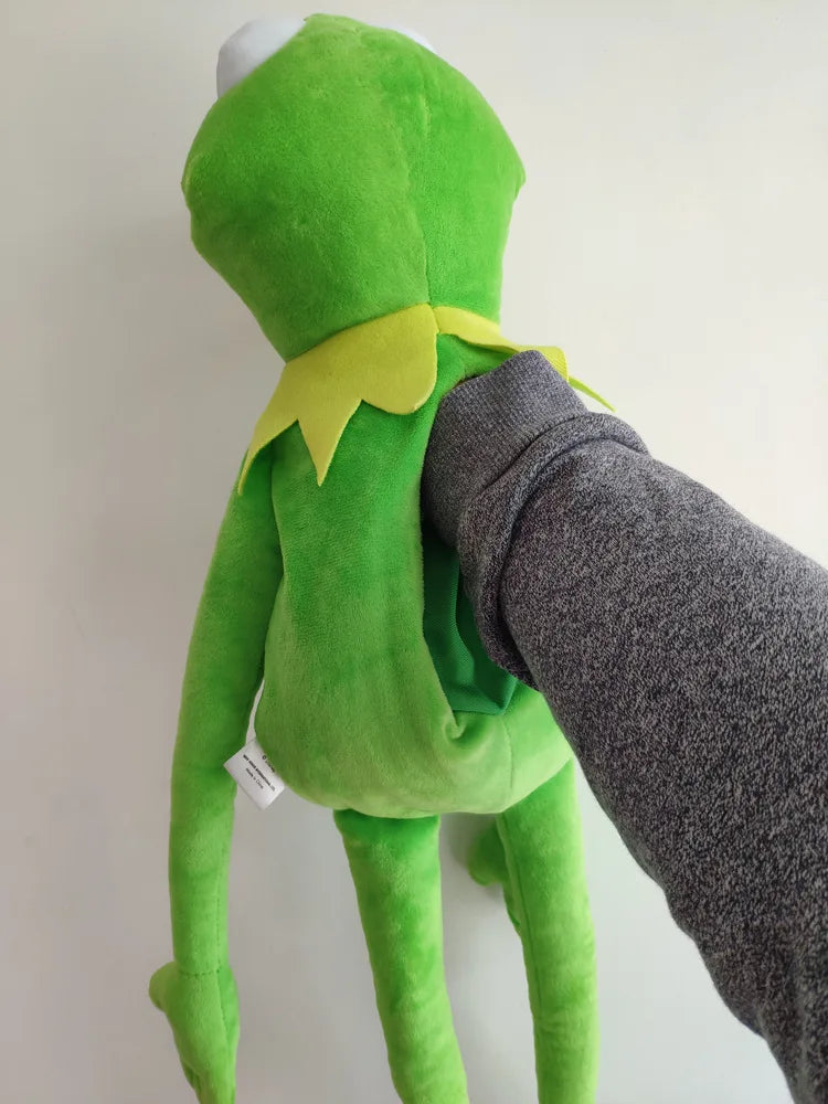 60cm Kermit the Frog Plush Doll - Soft Stuffed Frog Hand Puppet Toy for Kids, Christmas, and Halloween Gifts