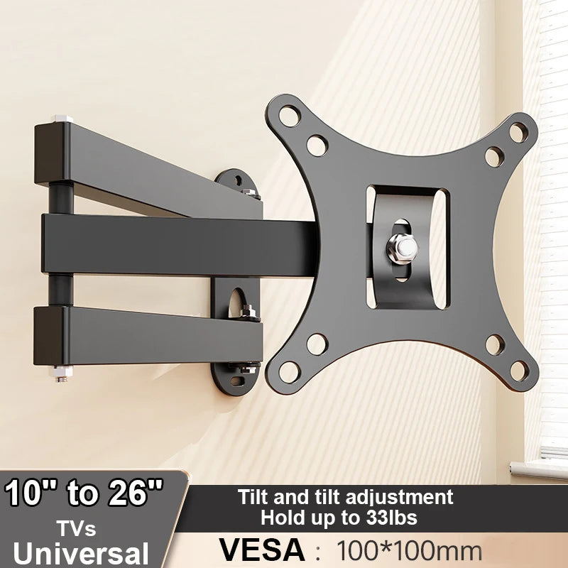 Full Motion TV Wall Mount – Swivel, Tilt & Extend Bracket for 10–32in Flat & Curved TVs