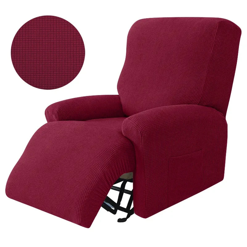 4pcs Recliner Sofa Cover Set - Stretch Spandex Couch Slipcovers with Non-Slip Fit for Armchair & Lazy Chair