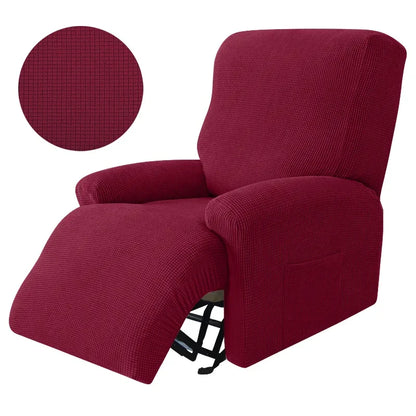 4pcs Recliner Sofa Cover Set - Stretch Spandex Couch Slipcovers with Non-Slip Fit for Armchair & Lazy Chair