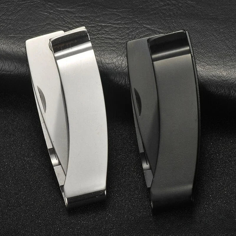 Stainless Steel Folding Knife – Sharp Blade Outdoor Camping Pocket EDC Multifunctional Tool with Wallet & Note Clip