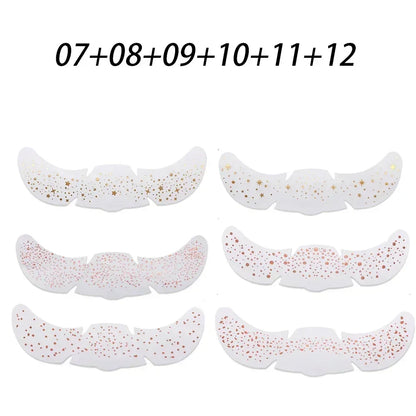 6pcs Hot Stamping Freckles Makeup Patches – Metallic Gold & Silver Temporary Tattoo Stickers for Face