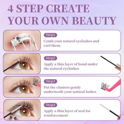 Individual False Eyelashes Mix – High-Capacity DIY Extension Lash Clusters, Multi-Style Natural Eye Makeup Tool