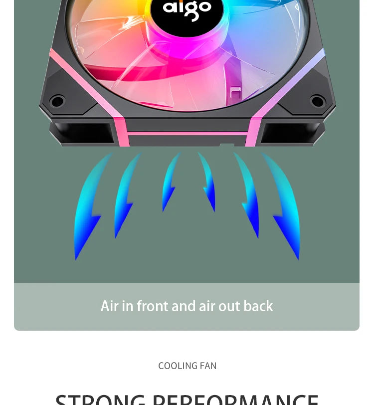 Aigo AM12 RGB PC Fan Kit — 120mm ARGB Water Cooler & Case Cooling Fans with 6-Pin Controller