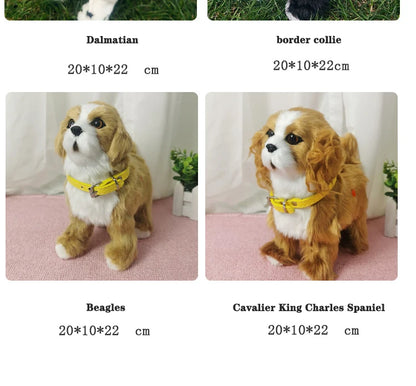 Simulation Electric Pet Dog Toy - Voice Control, Walking & Nodding Plush Robot with Music for Kids