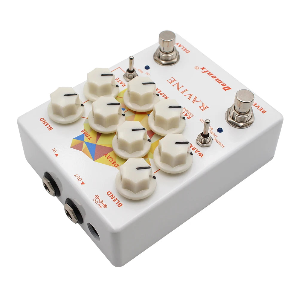 Demonfx-RAVINE Guitar Effects Pedal – Reverb & Delay with True Bypass