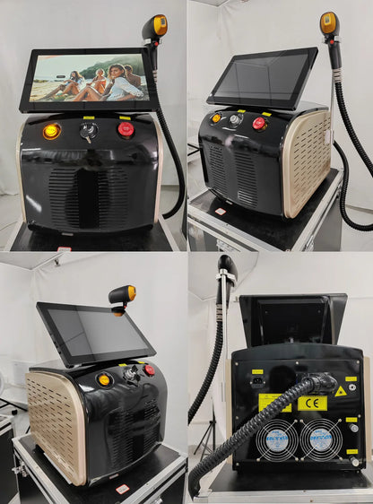 Professional Diode Ice Titanium Laser Hair Removal Machine - 3 Wavelength 755/808/1064nm, Face & Body Epilator for Salon Use