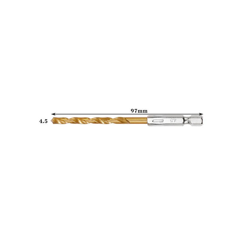 Hexagonal Handle 13-Piece Titanium Twist Drill Bit Set, 1.5-6.5mm Electric Drill and Screwdriver Reaming Tool