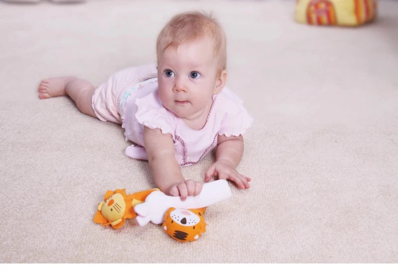 Baby Plush Rattle Crib Mobile – Cartoon Animal Bed Bell Toys for 0-12 Months, Infant Toddler Early Educational Newborn Gift