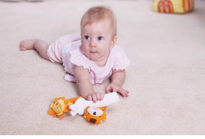 Baby Plush Rattle Crib Mobile – Cartoon Animal Bed Bell Toys for 0-12 Months, Infant Toddler Early Educational Newborn Gift