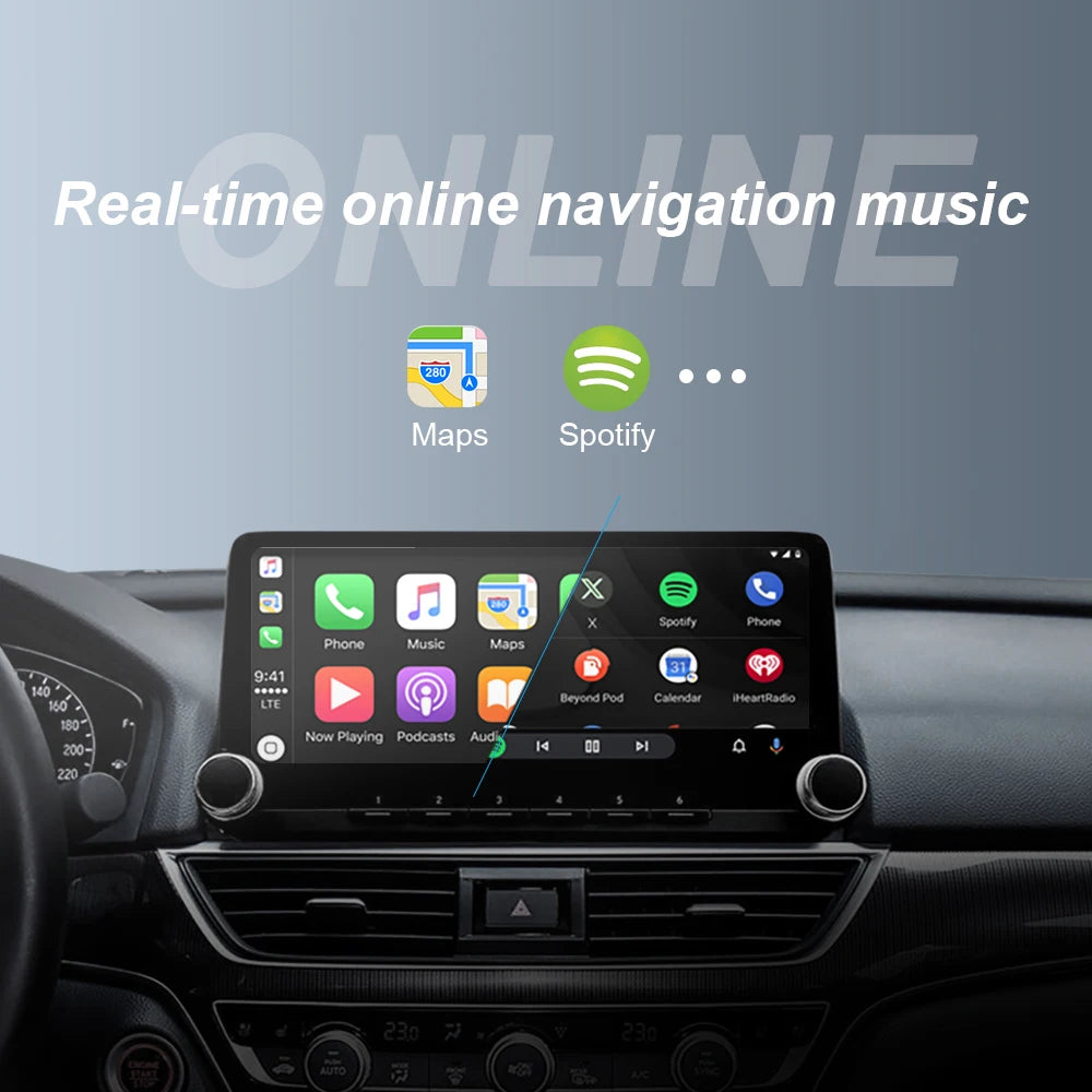 2-in-1 Wired to Wireless CarPlay & Android Auto Adapter – 5GHz WiFi Mini Dongle for 99% of Cars with Original Wired Systems