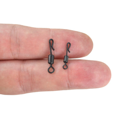 20pcs Quick Change Stainless Steel Carp Fishing Swivels: Terminal Tackle Accessories for Carp Fishing Rig - AE007