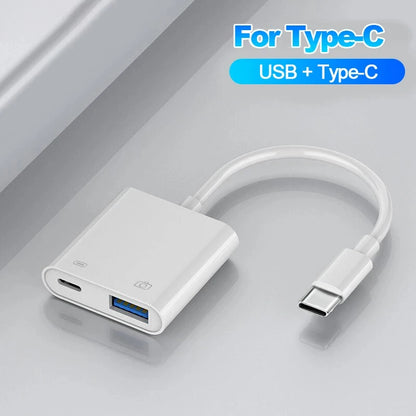OTG Adapter for iPhone – Lightning to USB 3.0 Converter for iPhone 14/13/12/11/XR/8 Plus, Supports Mouse, Keyboard, Camera & Card Reader