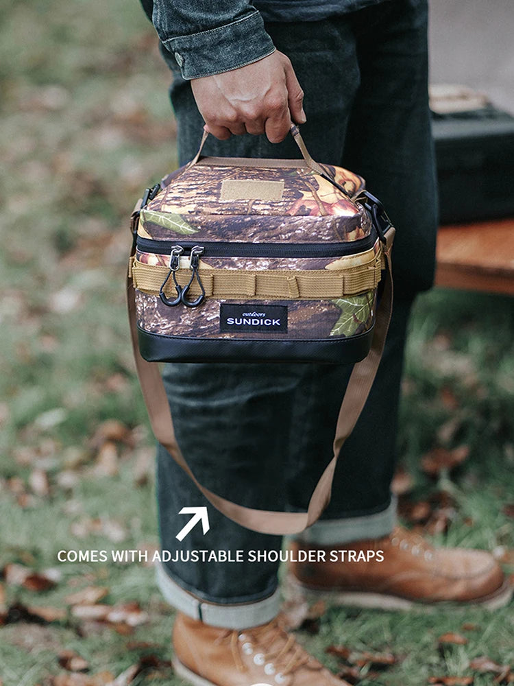 Camping Insulated Bowl & Cup Storage Bag – Outdoor Portable Lunch Bag, Available in Black, Brown, Army Green, and Camo