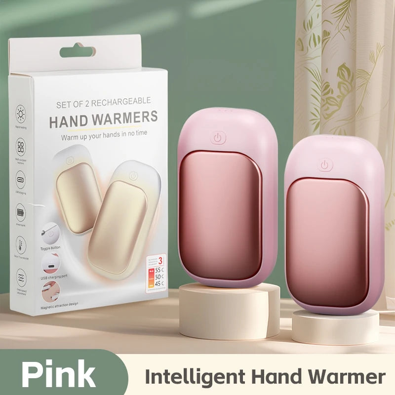 2-in-1 Portable Hand Warmers - Dual Magnetic Heating Set with 3 Adjustable Heat Settings for Winter Use