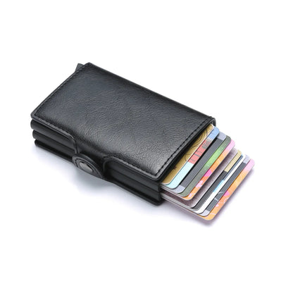 RFID Carbon Fiber Slim Wallet for Men – Mini Card Holder with 14 Slots, Small Money Bag Purse