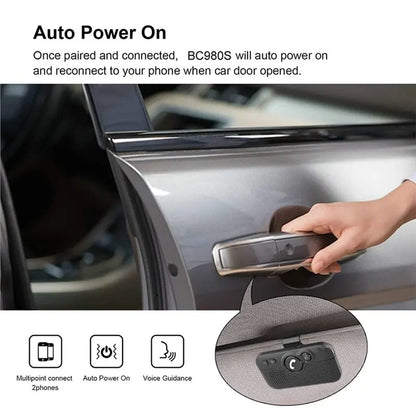 Bluetooth Wireless Car Speaker Kit - Hands-Free Calling and Portable Auto Conference Audio Device