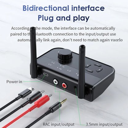 2-in-1 Bluetooth 5.3 Audio Receiver & Transmitter | 3.5mm AUX RCA Wireless Adapter for TV, Car, PC, Headphones