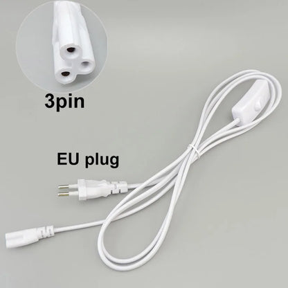 2/3 Pin AC Switch Cable – ON/OFF Power Extension Wire for T5/T8 LED Tube Lighting with EU/US Plug Connector