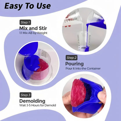 Silicone Mold Making Kit – Platinum Cured Flexible Easy Mix Silicone for Resin Casting & DIY Molding Projects