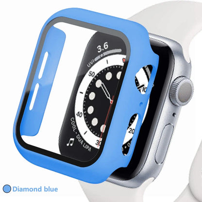 Tempered Glass Screen Protector Case for Apple Watch - Series 8 7 6 SE 5 4 3 Protective Cover Accessories 41mm 40mm 44mm 45mm 42mm