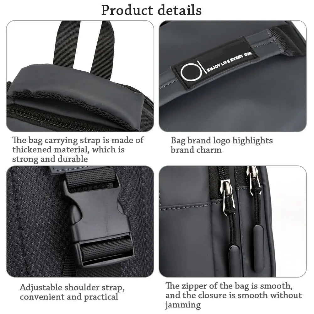 Men's Anti-Theft Sling Chest Bag – Crossbody Messenger Backpack with USB Charging Port
