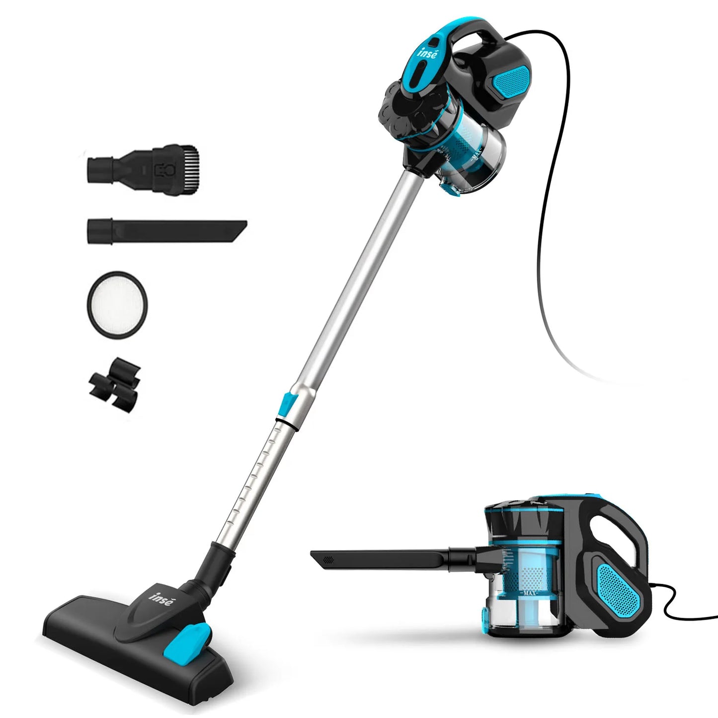 INSE I5 Corded Vacuum Cleaner – 18Kpa Suction, 600W Motor, Stick & Handheld for Home, Pet Hair, and Hard Floors