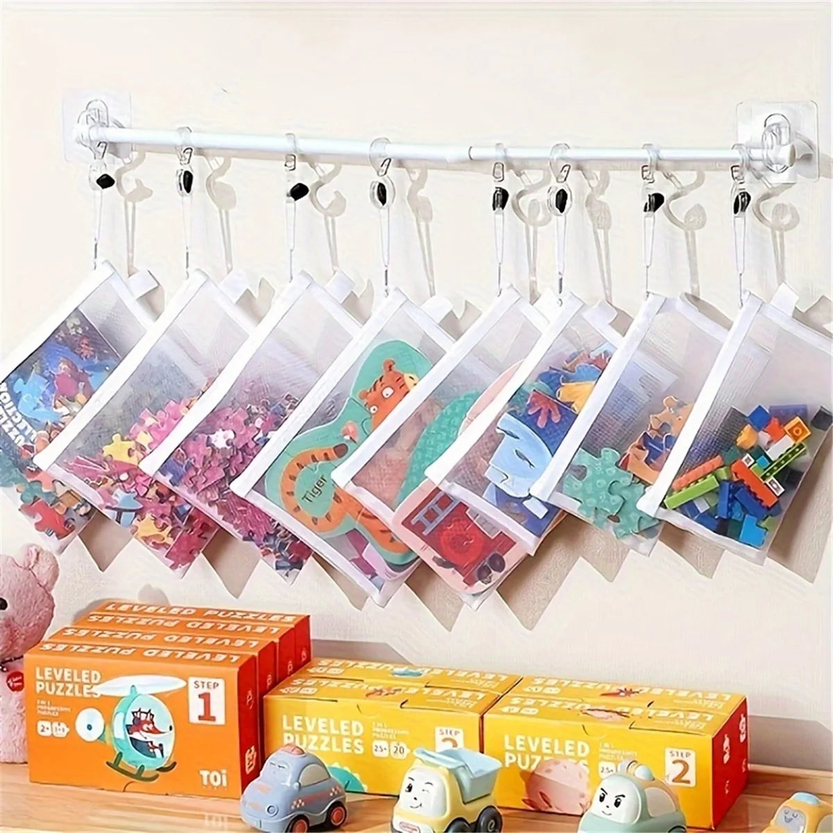 8pcs Zipper Mesh Storage Bags – 3 Sizes Waterproof Clear Document & Travel Organizer Pouches with Zipper for Office Supplies