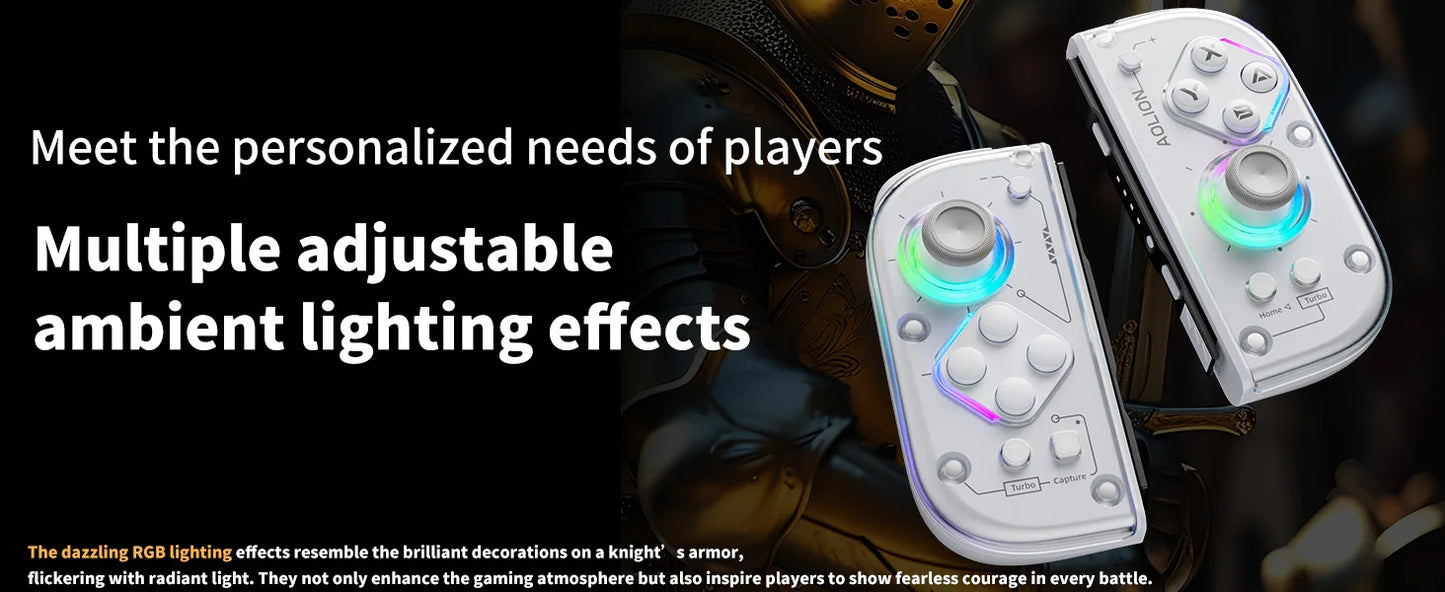 Aolion J20 Knight Wireless Gamepad — Motion-Sensing Custom Joystick for NS Joycon, Left & Right Switch Game Accessories
