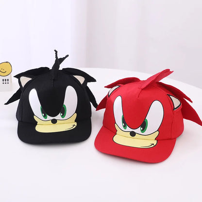 Children’s Sonic Baseball Cap — Cartoon Flat Brim Spring & Autumn Hat for Boys & Girls