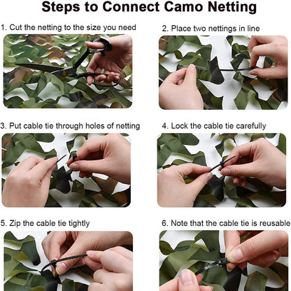 4Mx5M/4Mx6M Hunting Camouflage Net - Woodland Camo Shade Shelter for Camping, Vehicles, Privacy & Outdoor Use