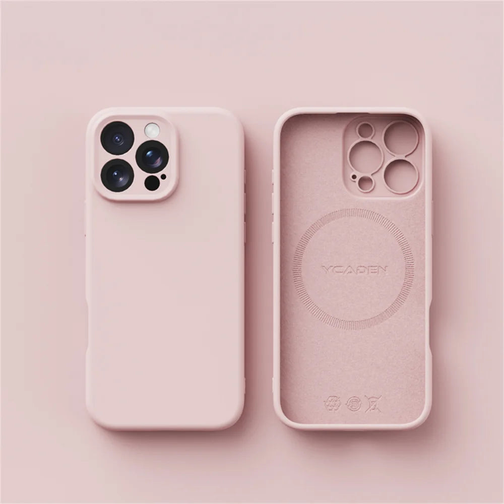 Luxury Liquid Silicone Magsafe Case — Smooth Wireless Charging Cover for iPhone 12-17 Pro Max & Air Models