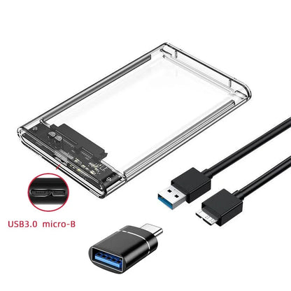 USB 3.0 Type-C to SATA III HDD SSD Enclosure for 2.5 Inch Hard Drive - External Storage Case with UASP Support