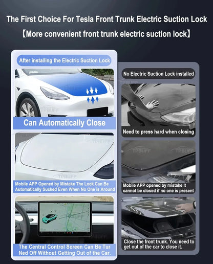 Tesla Model Y Front Trunk Soft Close Lock – Automatic Electric Frunk Closer for 2021-2024