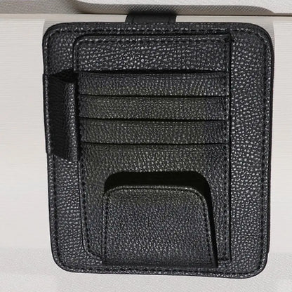 Multi-Pocket Car Sun Visor Organizer - Business Card and Sunglasses Holder for Auto Interior Storage Management