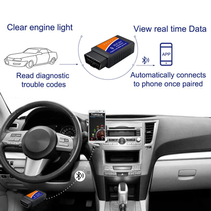 ELM327 OBD2 Scanner - WiFi & Bluetooth Car Diagnostic Code Reader for Android iOS