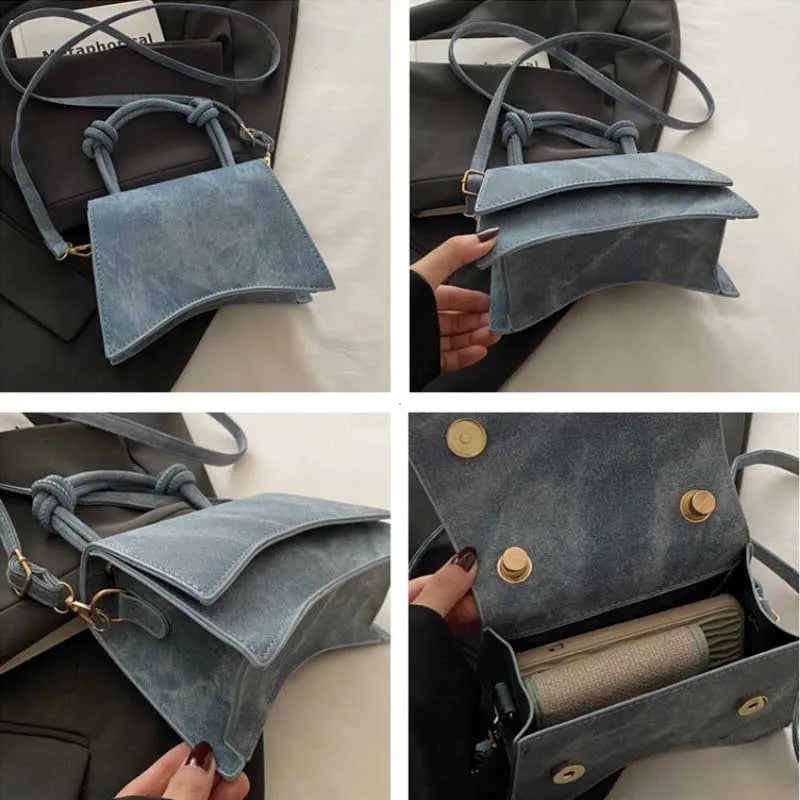 Women’s Solid Color Crossbody Shoulder Bag – Simple Casual Small Square Trendy Diagonal Handbag for Autumn Everyday Use