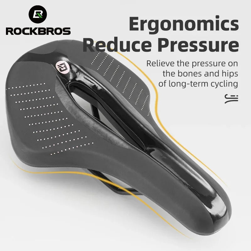 ROCKBROS Bicycle Saddle - Breathable Waterproof Soft Cushion MTB Road Bike Seat for Comfortable Cycling