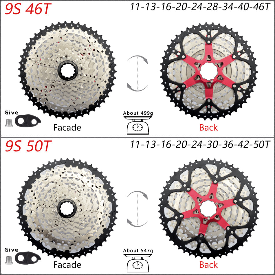 SUNSHINE Bicycle Cassette 8-12 Speed Freewheel - 32T to 52T Sprocket for Shimano/SRAM HG Flywheel