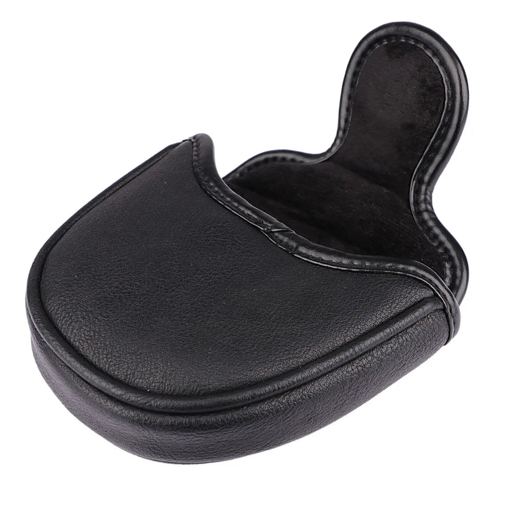 Black PU Shark Embroidery Golf Club Mallet Putter Head Cover – Magnetic Closure for Protection